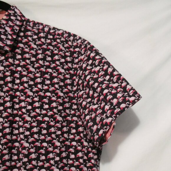 SOUL OF LONDON | XL - extra large | Vibrant Pink Flamingo Pattern Button-Up Top - Picture 5 of 14